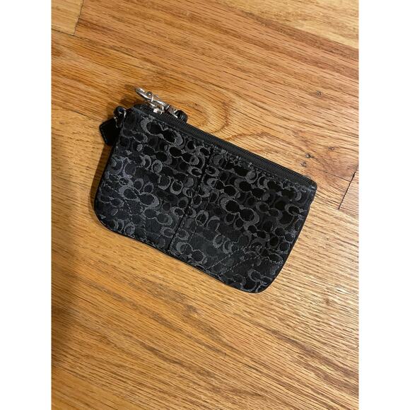Coach black signature cc wristlet sparkly metallic - Picture 2 of 3